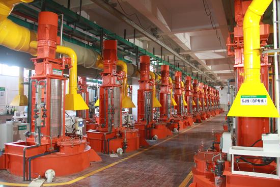 格林美廢舊電池循環(huán)再造三元動力電池材料生產(chǎn)線。圖片由格林美股份有限公司提供