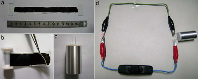 圖1 碳納米管薄膜簡(jiǎn)潔超級(jí)電容器的制備過程示意圖