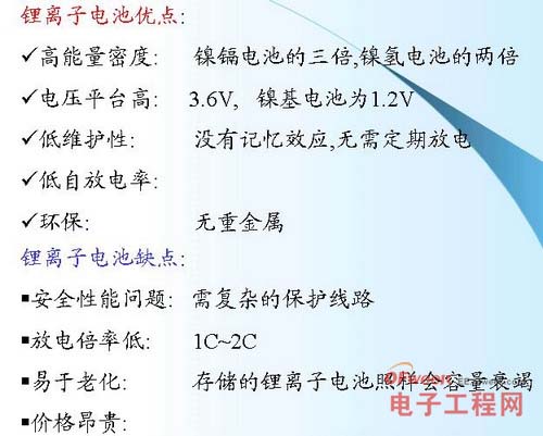 鋰離子電池的優(yōu)缺點(diǎn)簡(jiǎn)介