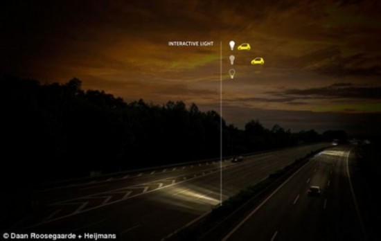 荷蘭的智能公路將安裝節(jié)能燈，隨著車輛的靠近亮度逐漸提高，車輛通過后關(guān)閉